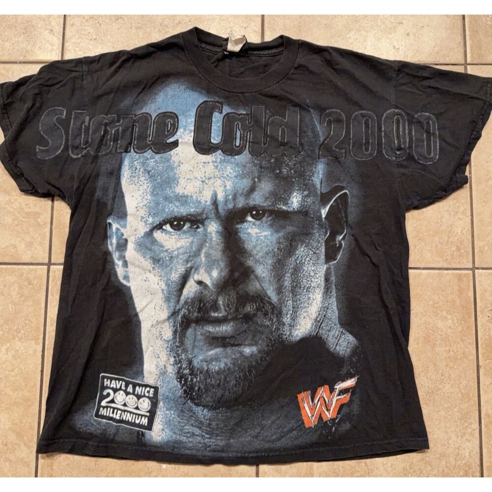 Stone Cold Shirt Mens L 2000 Have a Nice Millennium Steve Austin WWF Tag Y2K